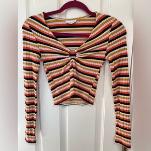Topshop Striped Long Sleeve Shirt